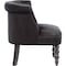 Baxton Studio Flax Victorian Style Black Velvet Upholstered Vanity Chair 119-6375 - alternate 8
